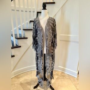 Boho Lace Kimono Duster Cover-Up